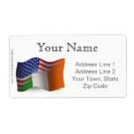 Bandera que agita Irlandés-Americana Etiqueta De Envío