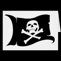 Bandera que agita Rogelio alegre #4 tarjetas