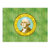 Bandera retra de Washington del vintage Postales
