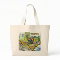 Bandera TEXAS Map Canvas Bag