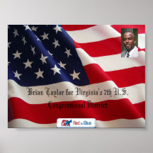 Bandera, tiro de Brian Taylor_Head, red2blue_sm_lo Posters