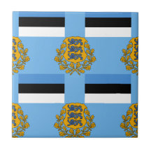 Bandera y escudo de Estonia Azulejos Cerámicos