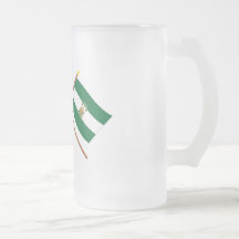 Banderas cruzadas de España y de Andalucía Tazas De Café