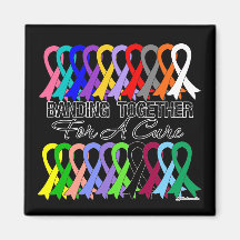 Banding Together For A Cure For All Cancers Fridge Magnets