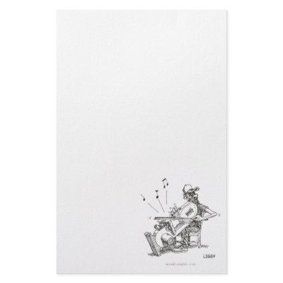 Bandsaw Musician Stationary Stationery Design by woodlaughs