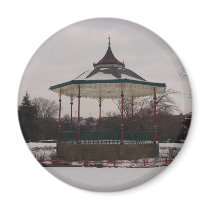 bandstand in snow fridge magnets