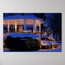 Bandstand on Town Common in Winter Poster