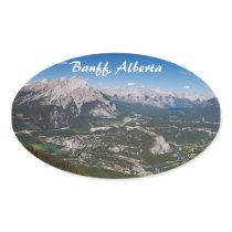 Banff Aerial View Oval Sticker