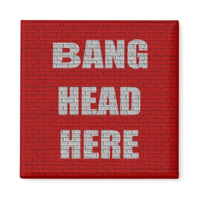 Bang Head Here office gift Magnets by Auslandesign