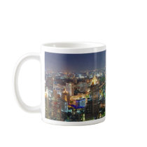 Bangkok Thailand Skyline at Night Panorama Mugs