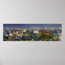 Bangkok Thailand Skyline at Night Panorama Print