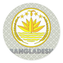 Bangladesh Coat of Arms Round Stickers