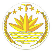 Bangladesh coat of arms round sticker