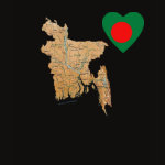 Bangladesh Flag Heart Map Fitted AA T-Shirt