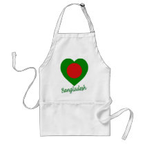 Bangladesh Flag Heart Apron