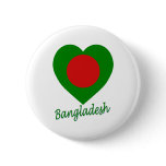 Bangladesh Flag Heart Pinback Buttons