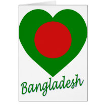 Bangladesh Flag Heart Cards