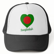 Bangladesh Flag Heart Trucker Hat