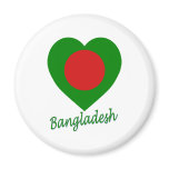 Bangladesh Flag Heart Fridge Magnets
