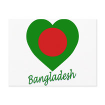 Bangladesh Flag Heart Postcard