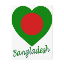 Bangladesh Flag Heart Postcards