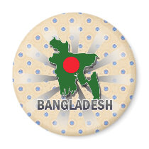 Bangladesh Flag Map 2.0 Fridge Magnets
