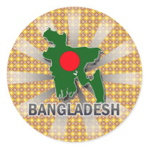 Bangladesh Flag Map 2.0 Round Stickers