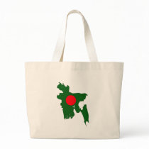 Bangladesh flag map tote bag
