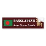 Bangladesh Flag + Map Bumper Sticker