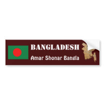 Bangladesh Flag + Map Bumper Sticker