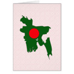 Bangladesh Flag Map full size Greeting Card