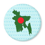 Bangladesh Flag Map full size Fridge Magnet