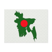 Bangladesh Flag Map full size Post Cards