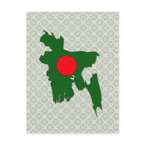 Bangladesh Flag Map full size Postcard