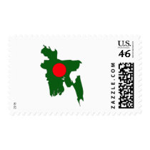 Bangladesh flag map postage