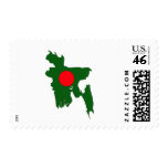 Bangladesh flag map postage stamp