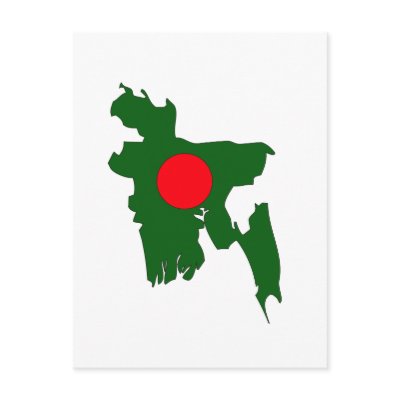 Bangladesh flag map post cards by FlagStore