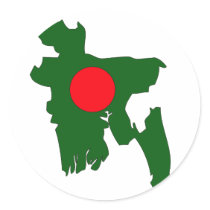 Bangladesh flag map round stickers