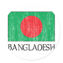 Bangladesh Flag Round Stickers