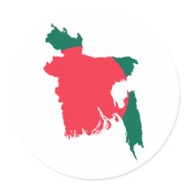 Bangladesh map BD Round Sticker