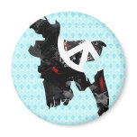 Bangladesh Trendy Peace Sign with Bangladeshi map Fridge Magnets