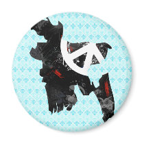 Bangladesh Trendy Peace Sign with Bangladeshi map Fridge Magnets