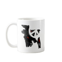 Bangladesh Trendy Peace Sign with Bangladeshi map Coffee Mug