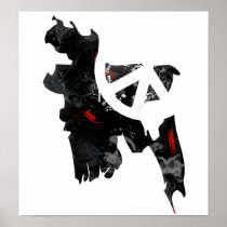 Bangladesh Trendy Peace Sign with Bangladeshi map Poster
