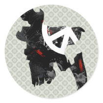 Bangladesh Trendy Peace Sign with Bangladeshi map Round Stickers