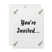 Banjo Abstract Cream Purple Graphic Design Invitations