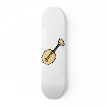 Banjo Abstract Cream Purple Graphic Design Skate Decks