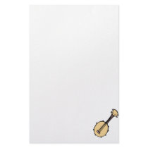 Banjo Abstract Cream Purple Graphic Design Customized Stationery