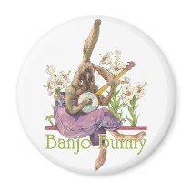 Banjo Bunny Magnet magnets