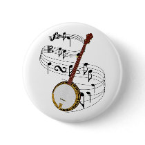 Banjo Pinback Buttons
